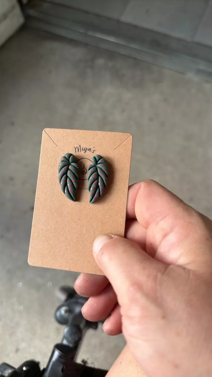 handmade polymer clay earrings #955 thumbnail