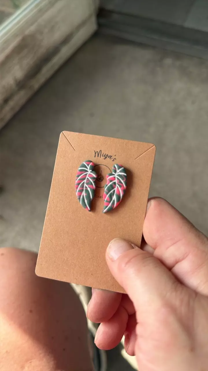 handmade polymer clay earrings #954 thumbnail