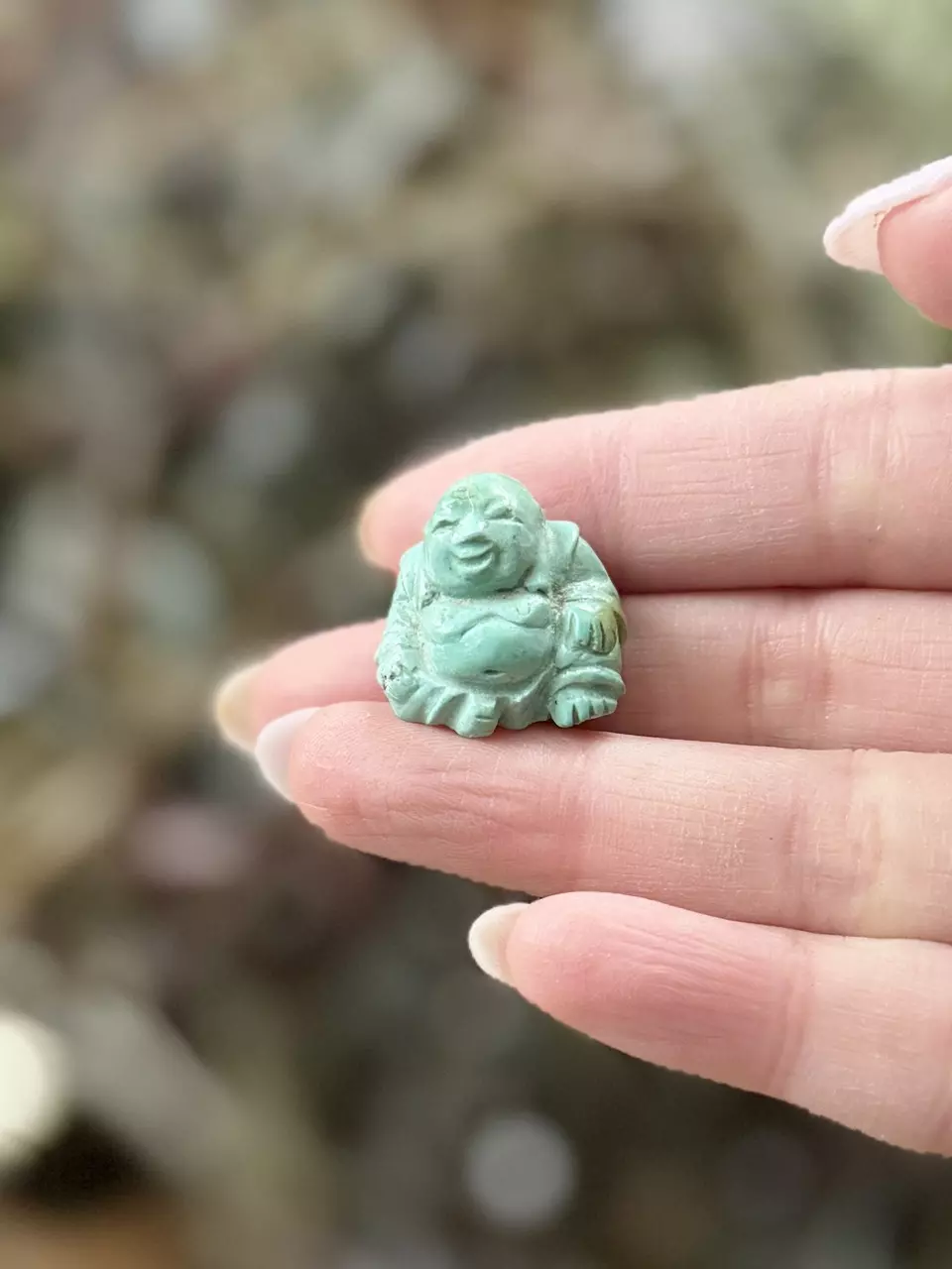 Hand carved turquoise Buddha thumbnail