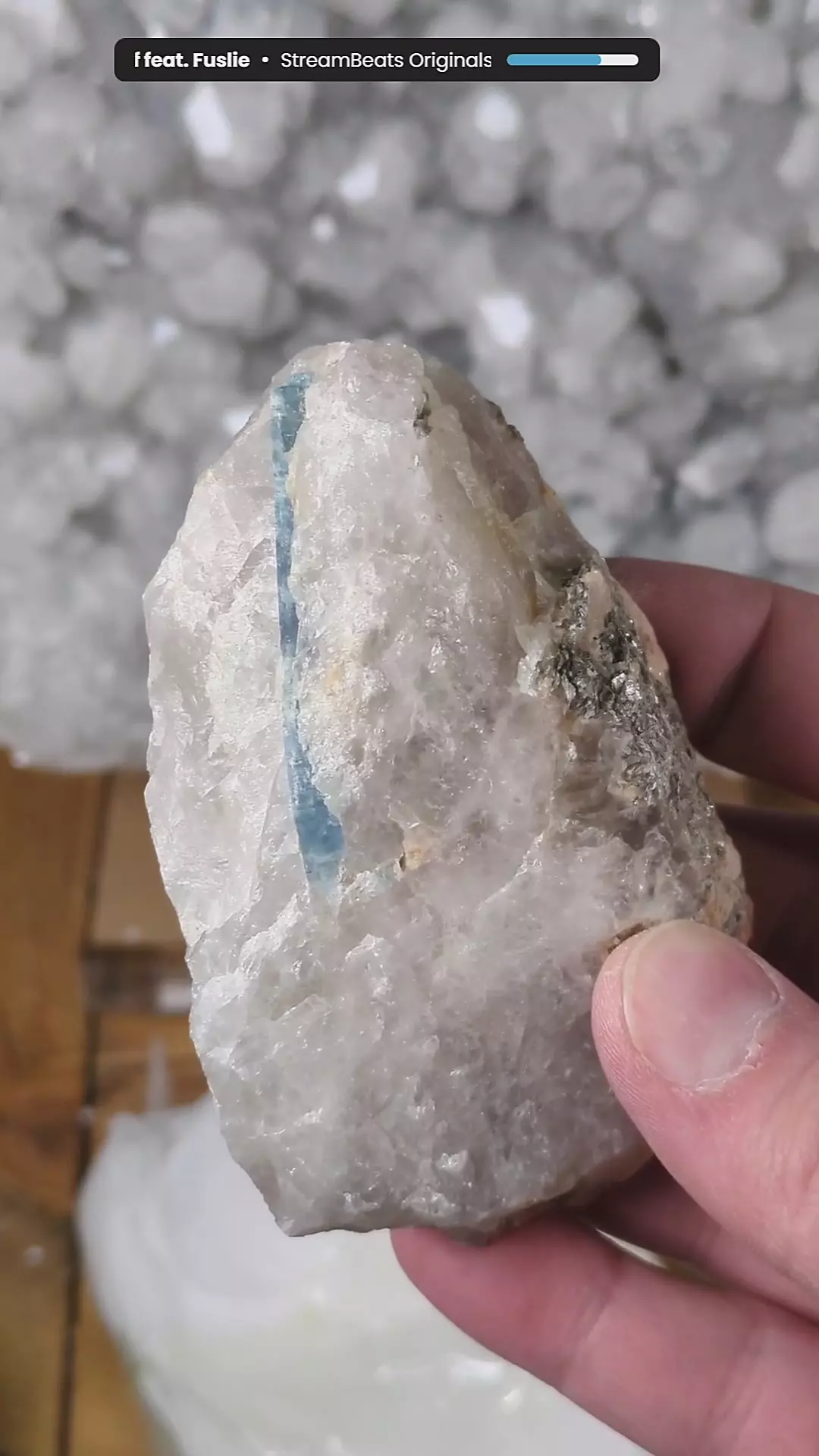 Aquamarine in Quartz Xin Jiang China ~250 Grams (0.55 lbs) thumbnail