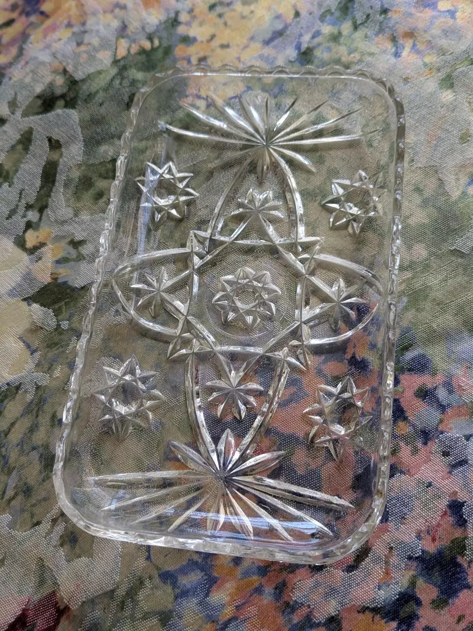 cut glass tray - perfect as a dresser tray thumbnail