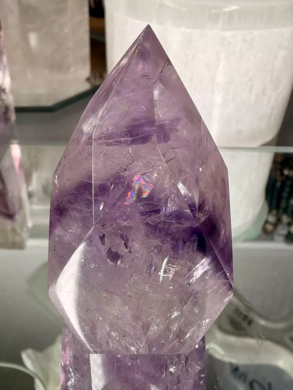 Brazilian Faceted Phantom Amethyst Egg thumbnail