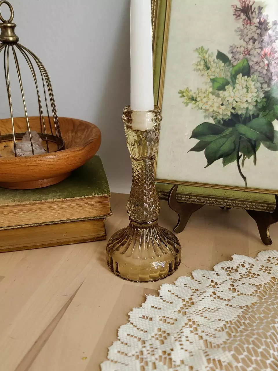 Cupcakes & Cashmere Pressed Glass Candle Holder thumbnail