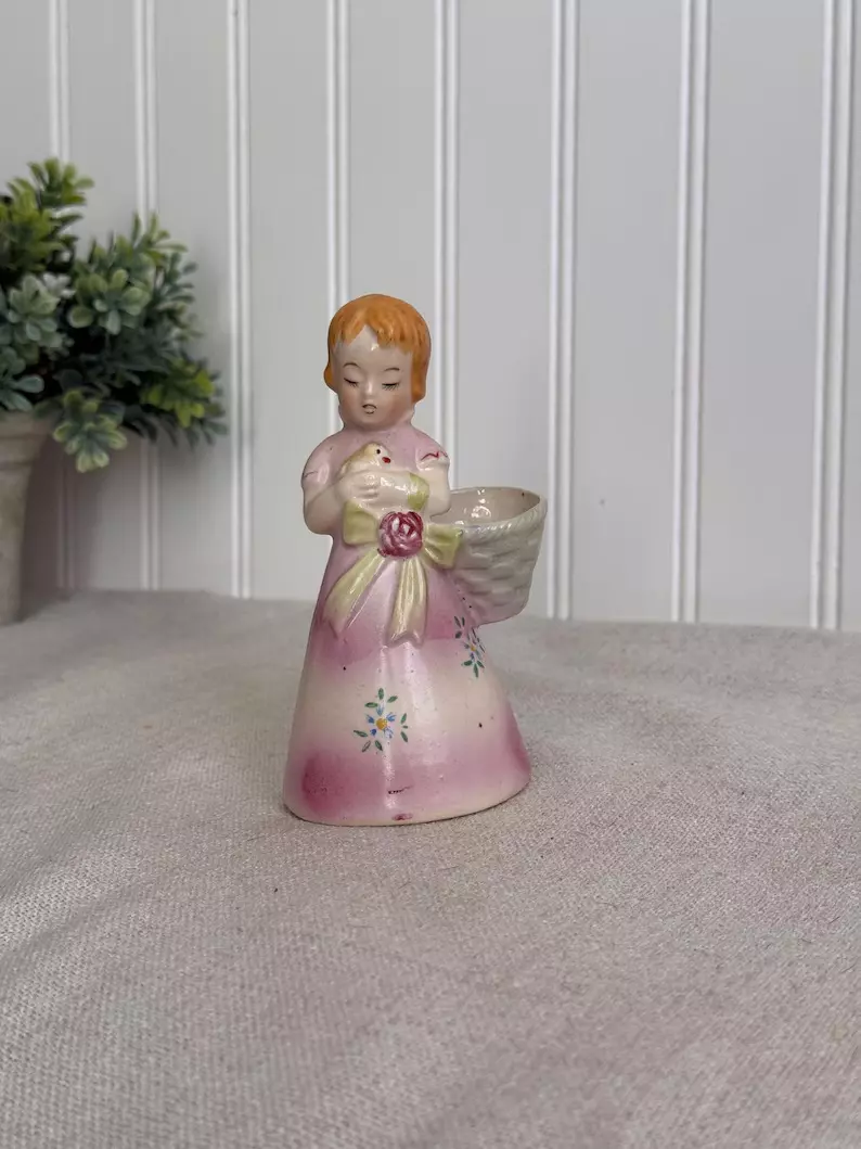 Vintage Made in Occupied Japan Girl Planter thumbnail