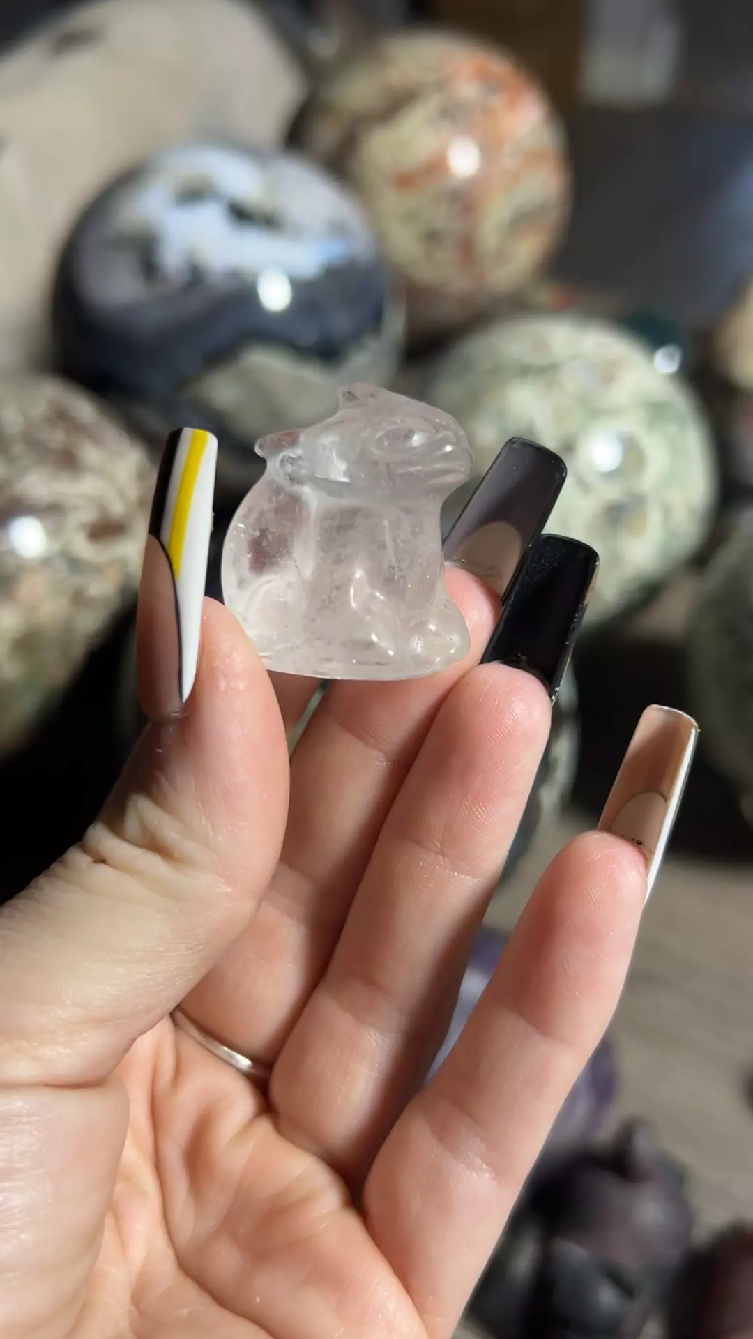 Clear Quartz Toothless Carving thumbnail