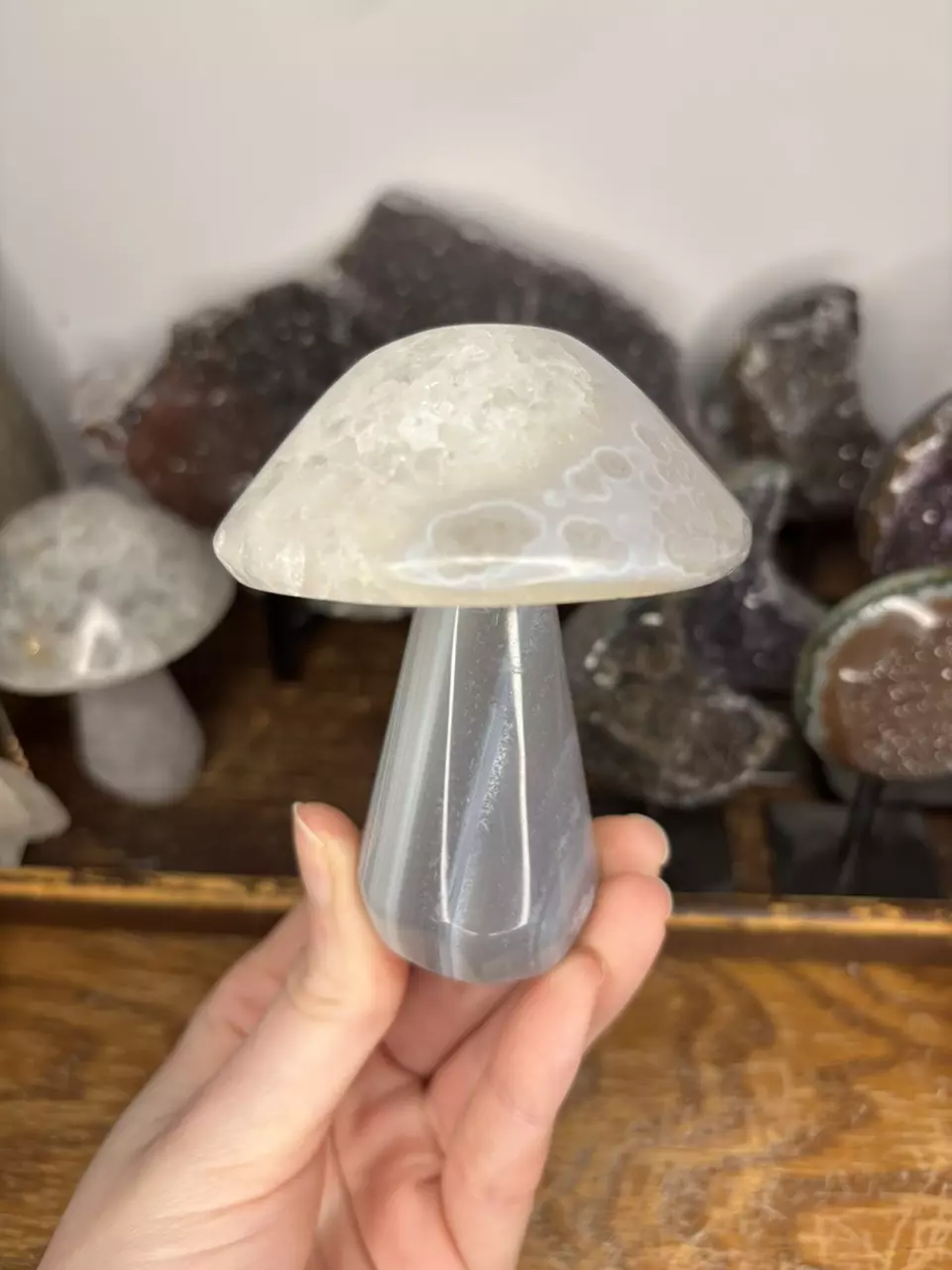 Agate Mushroom Hand Carved from Brazil 40 thumbnail