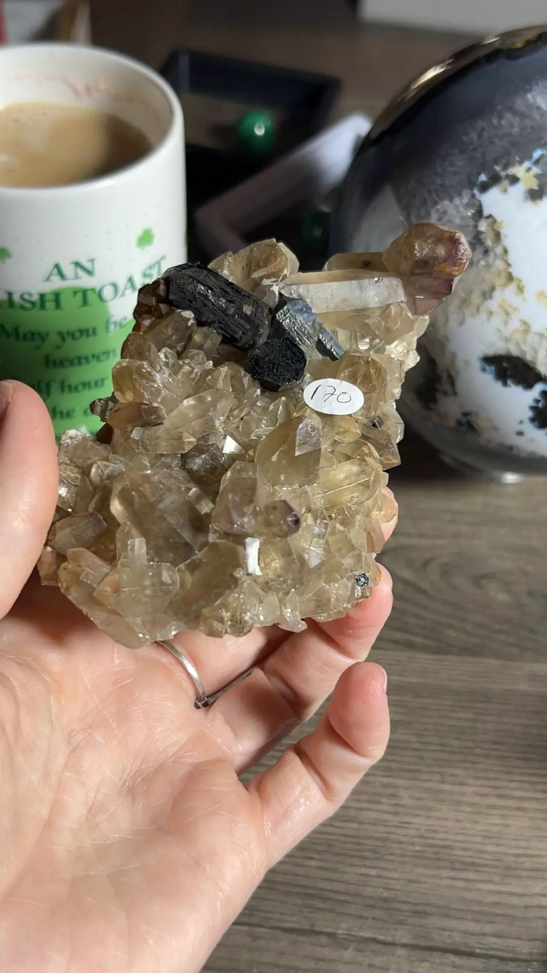 Smokey quartz Tourm Hyalite opal thumbnail