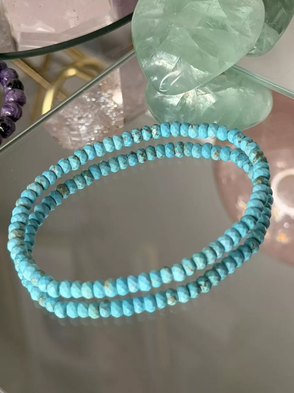 Kingman Turquoise Faceted Bracelet 4.4mm thumbnail