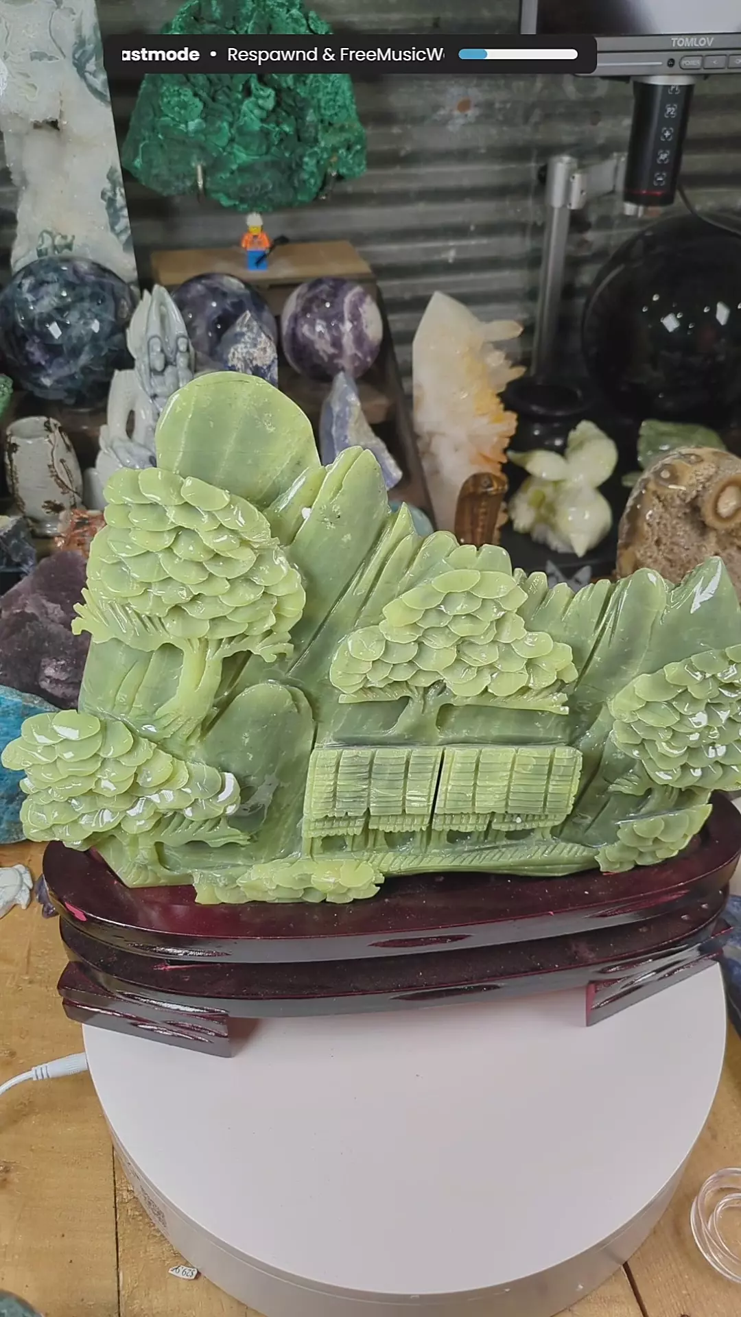Serpentine Village Carving ~11 Pounds thumbnail