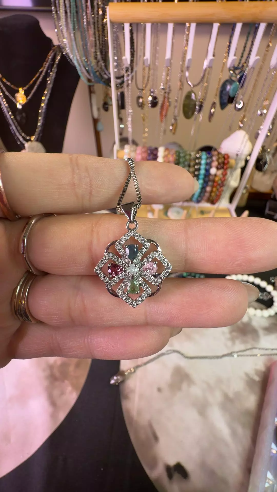 mixed tourmaline necklace thumbnail