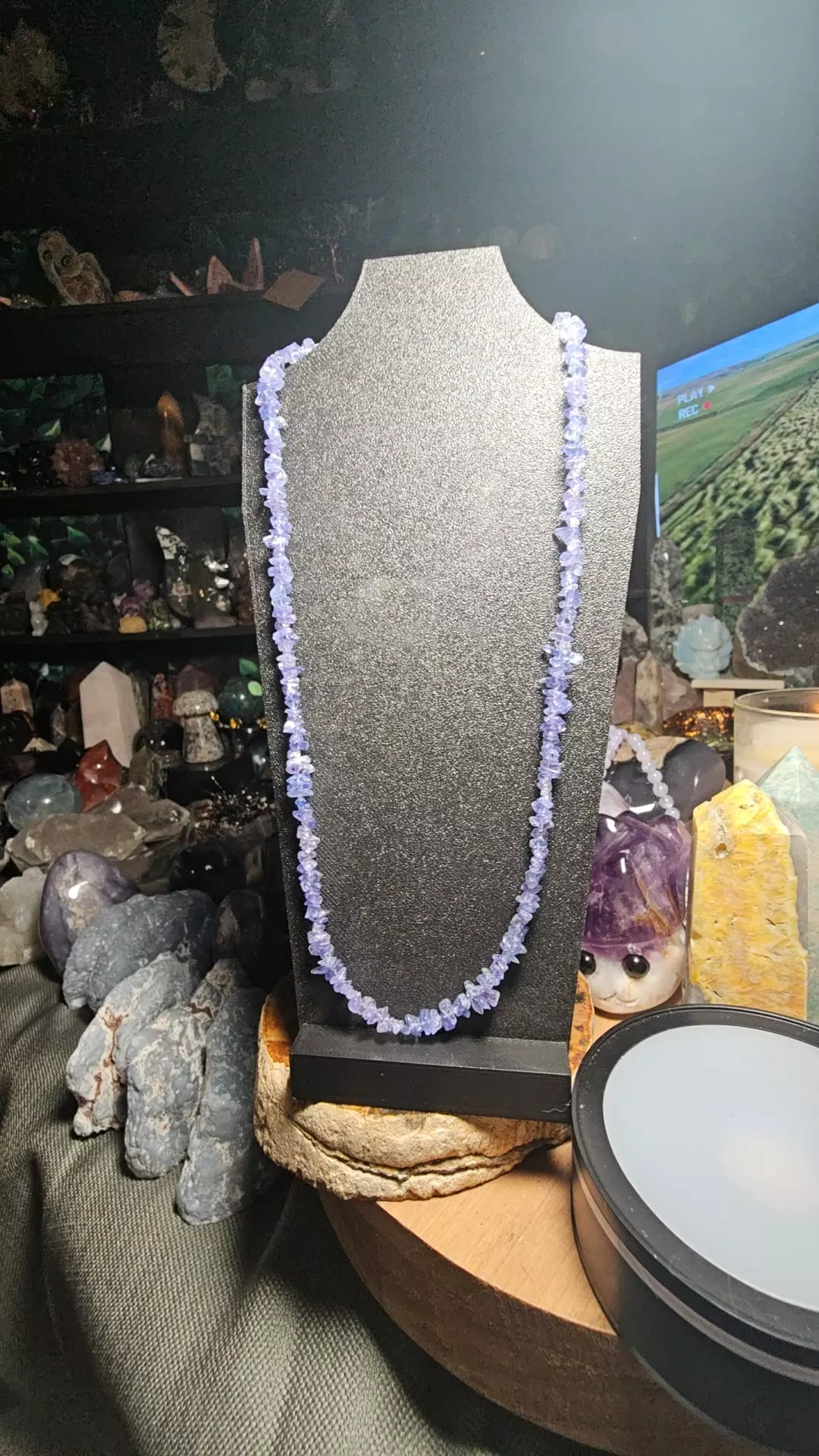 Tanzanite Necklace roughly 17 inches long thumbnail