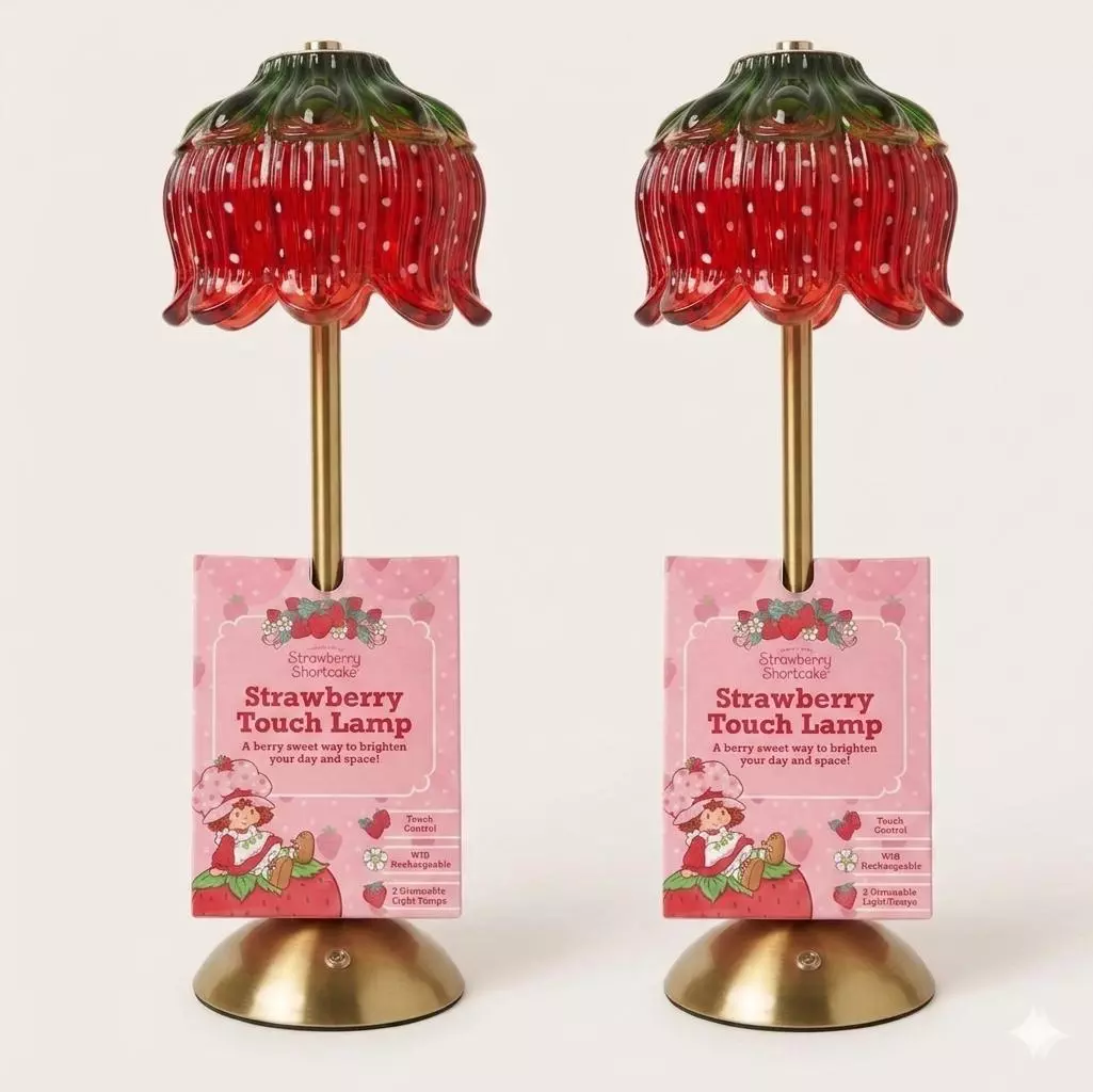 Set of 2 Strawberry Shortcake Glass Touch Lamps thumbnail