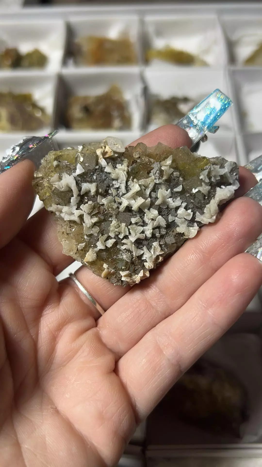 Fluorite with Dolomite from Moscona Mine, Spain thumbnail
