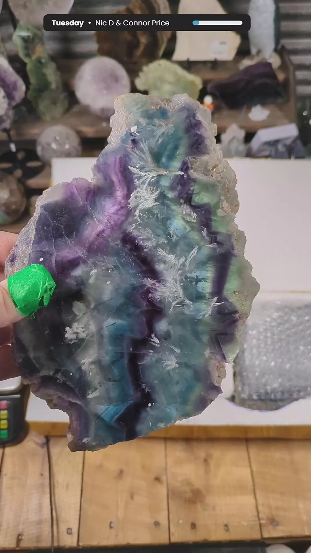 Rainbow Feather Fluorite Slab ~1215 Grams (2.68 Pounds) Was $53 thumbnail