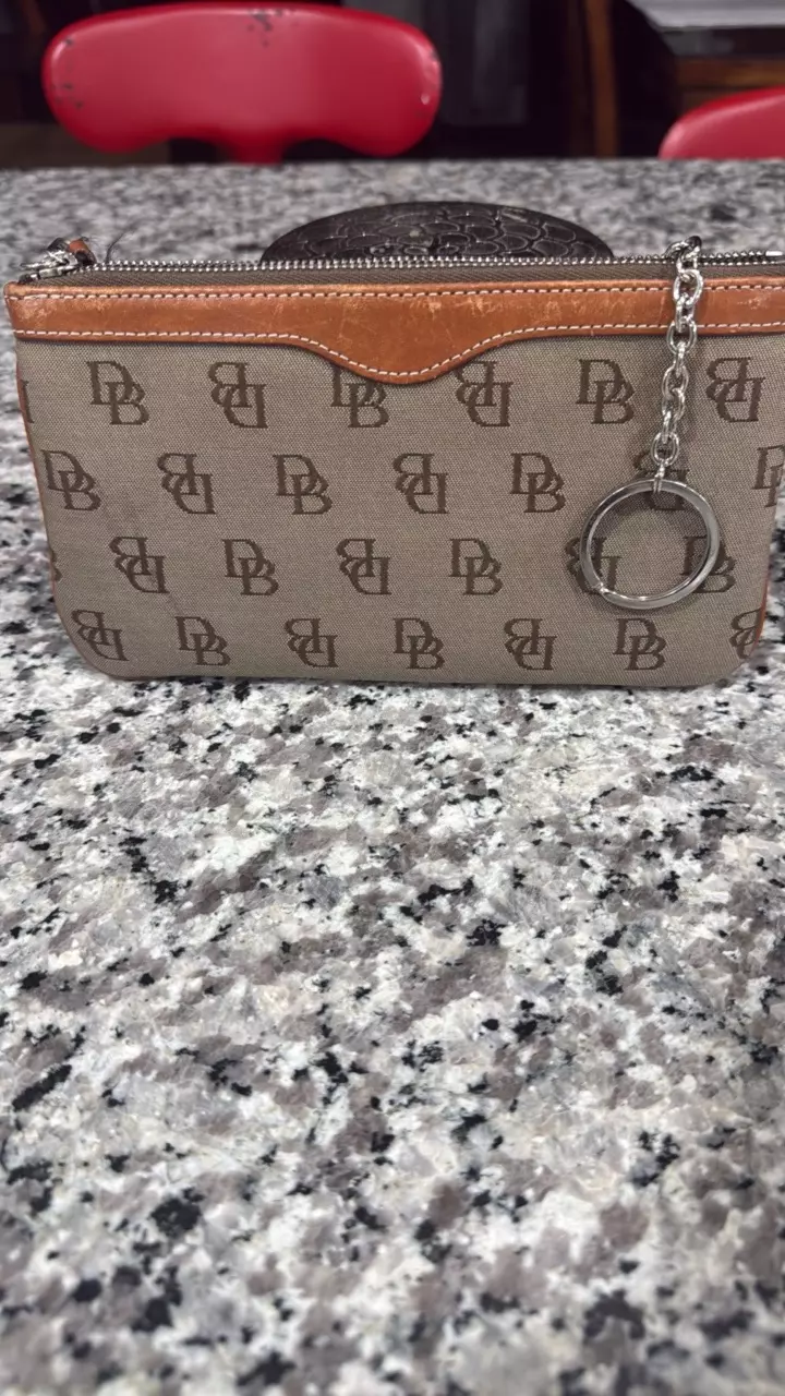 Dooney & Bourke Brown Pouch with Keyring thumbnail