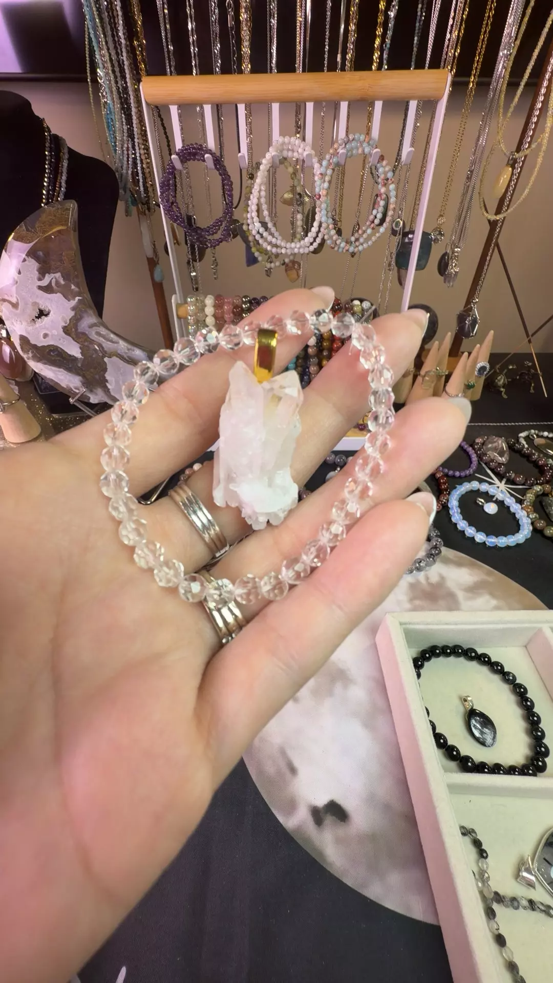 5mm clear quartz faceted and pendant thumbnail