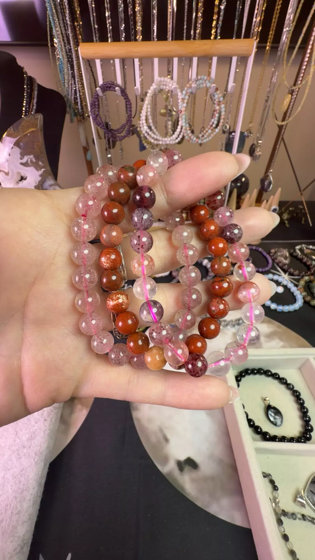3pack strawberry red jasper and super 7 thumbnail