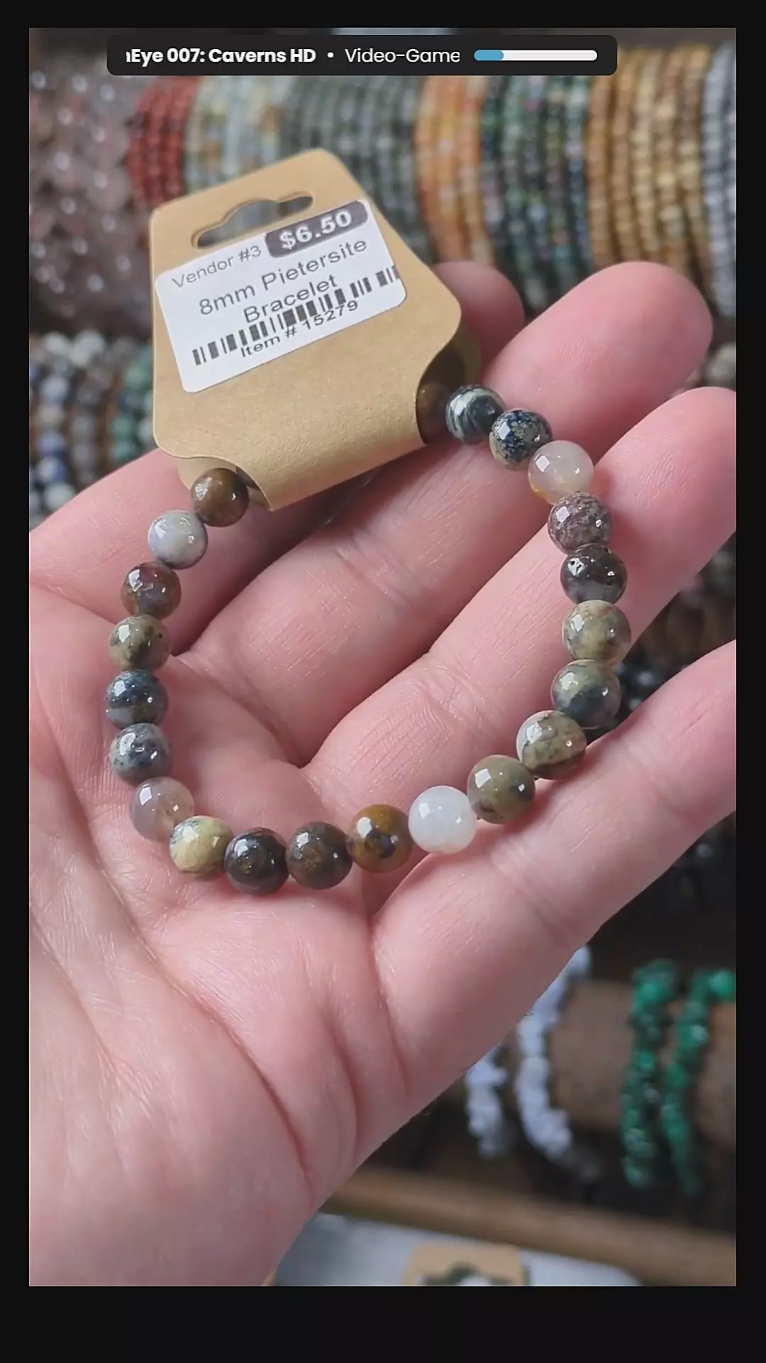 #15279 8mm Pietersite Stretch Bracelet thumbnail