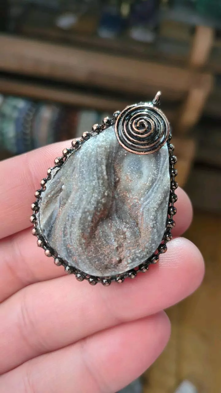 #11897B Druzy Agate Pendant thumbnail