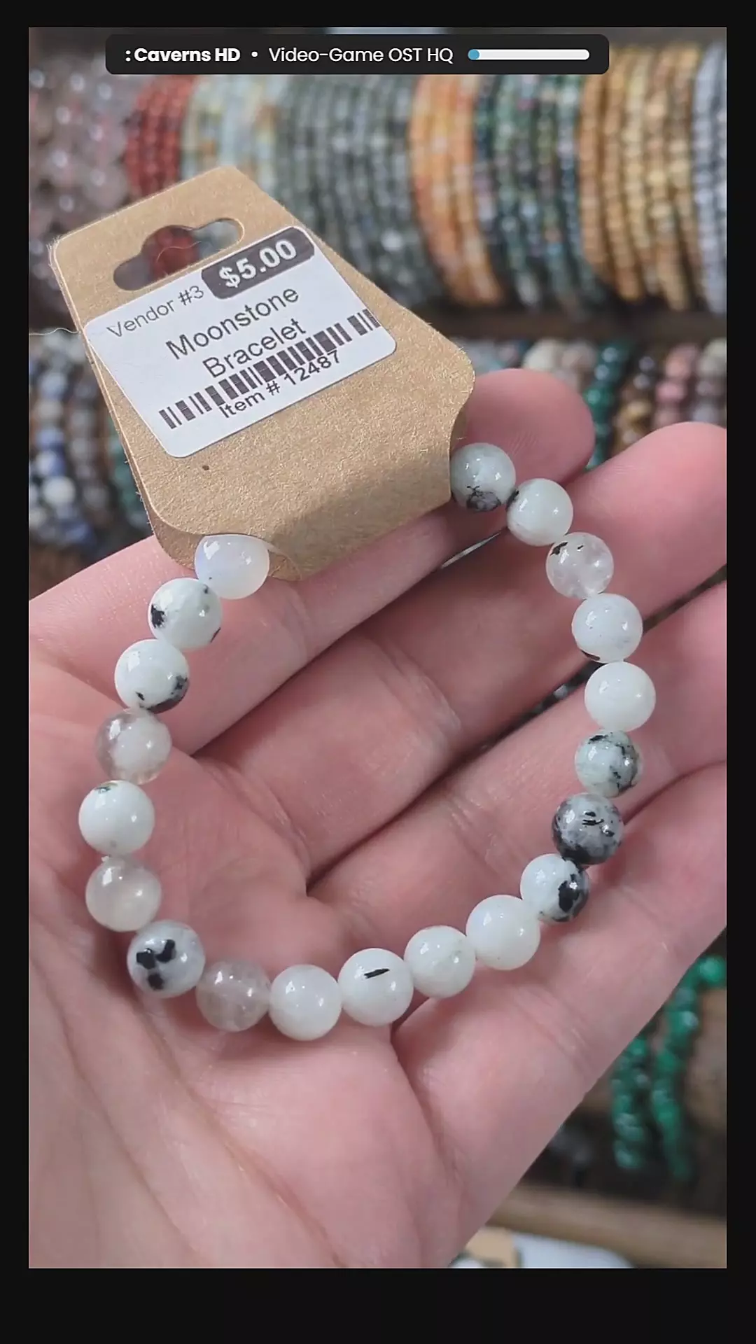 #12487 8mm Moonstone Stretch Bracelet thumbnail