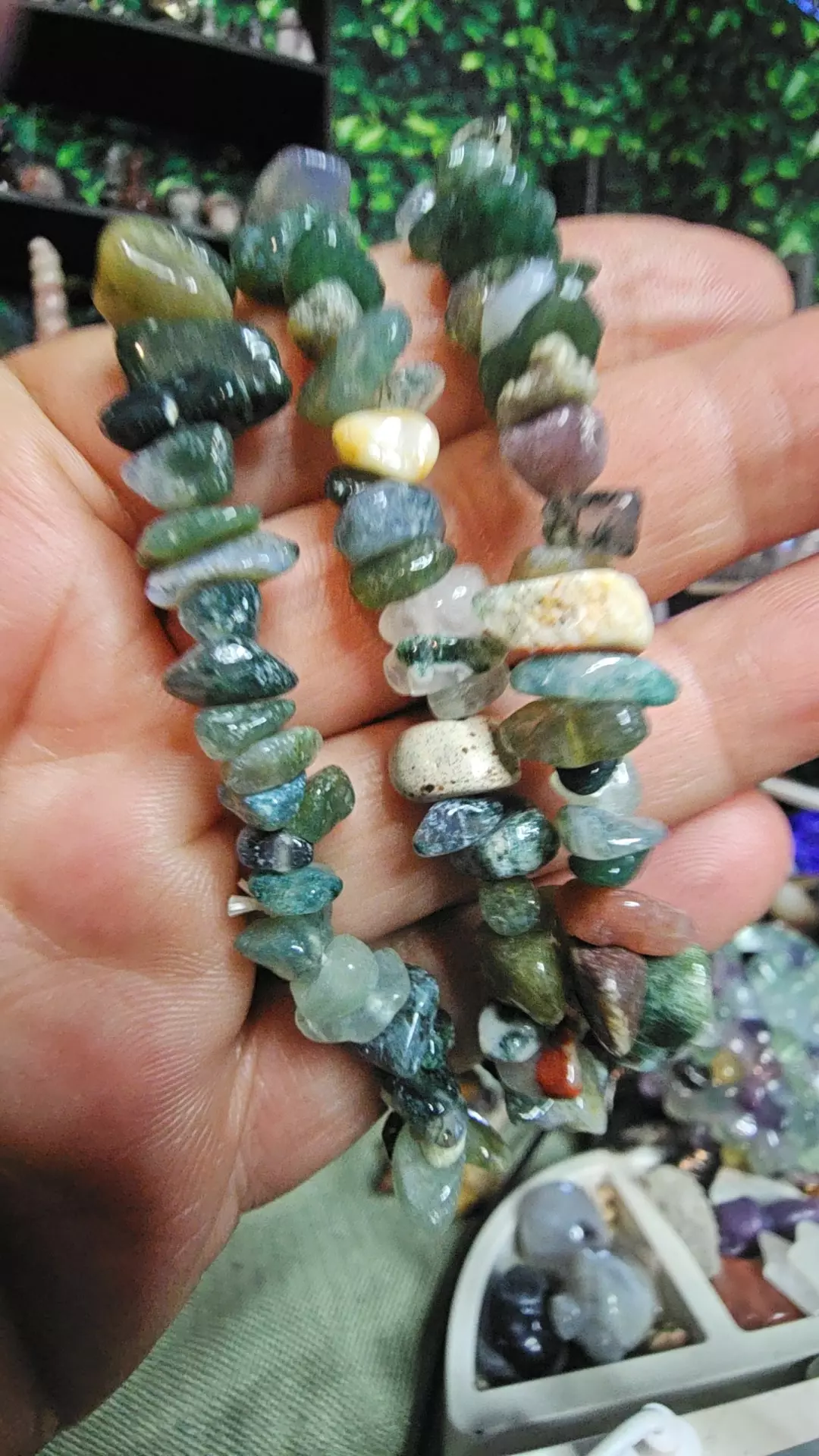 Moss Agate Bead Bracelet thumbnail
