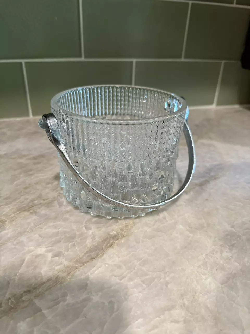 Mid Century Teleflora France Glass Ice Bucket thumbnail
