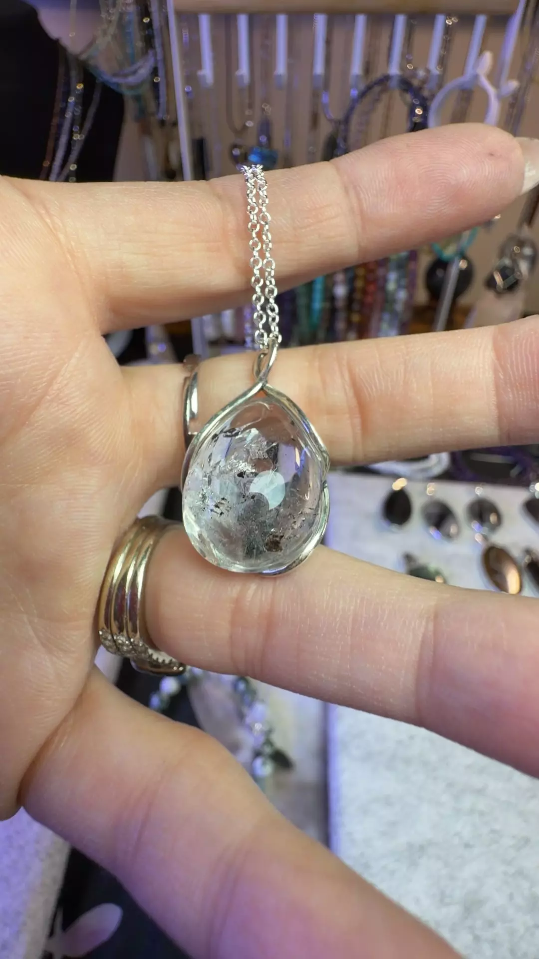 enhydro herkimer diamond necklace thumbnail
