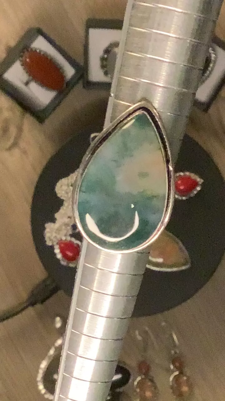 Moss Agate Ring Size 5.75 thumbnail