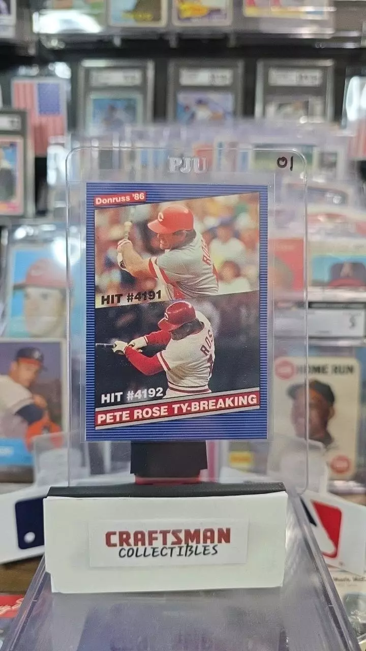 1986 Donruss Baseball #644 Pete Rose Ty-Breaking Hit#4191 Hit#4192 thumbnail