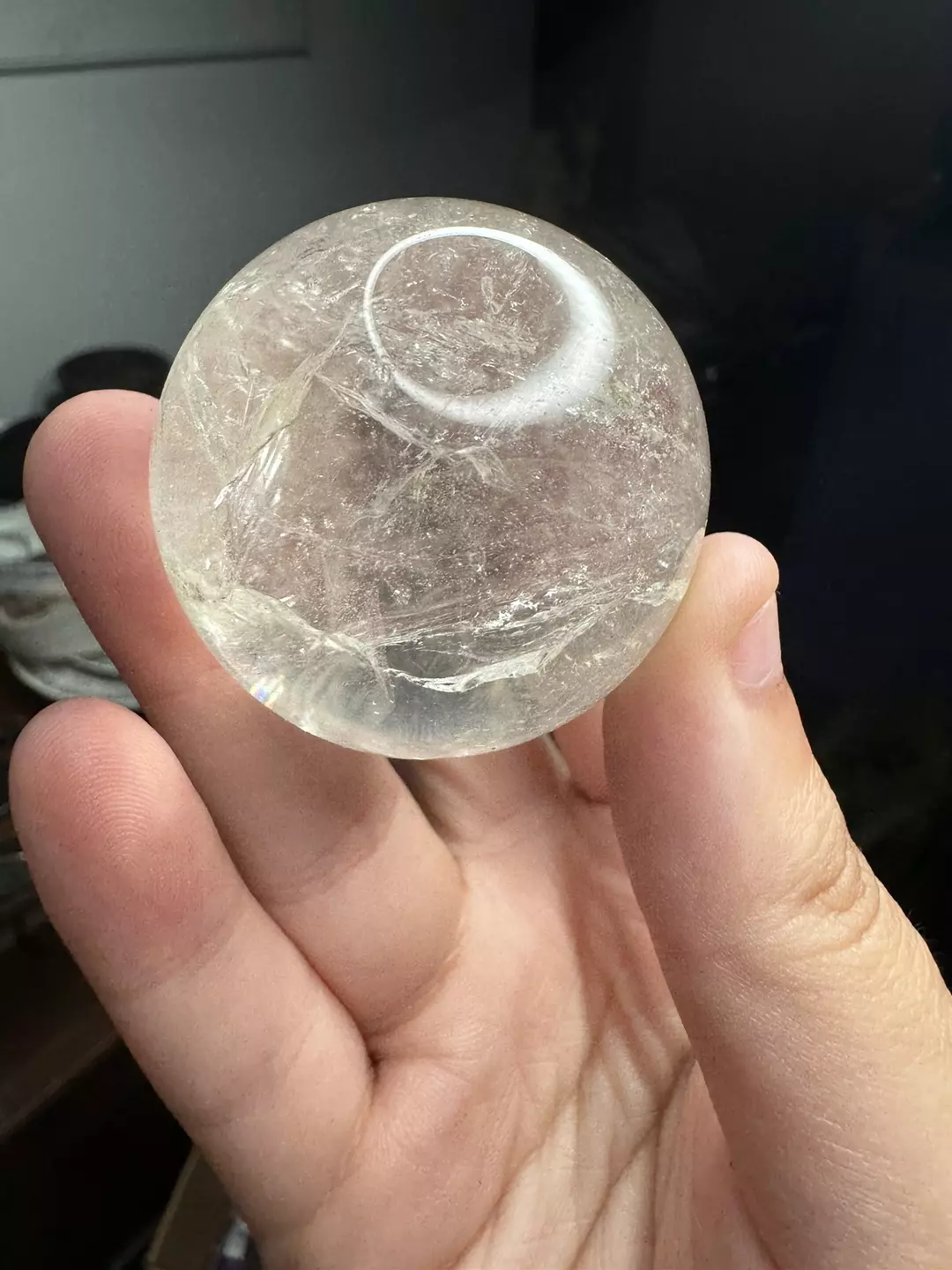 Crackle quartz sphere with Stand thumbnail