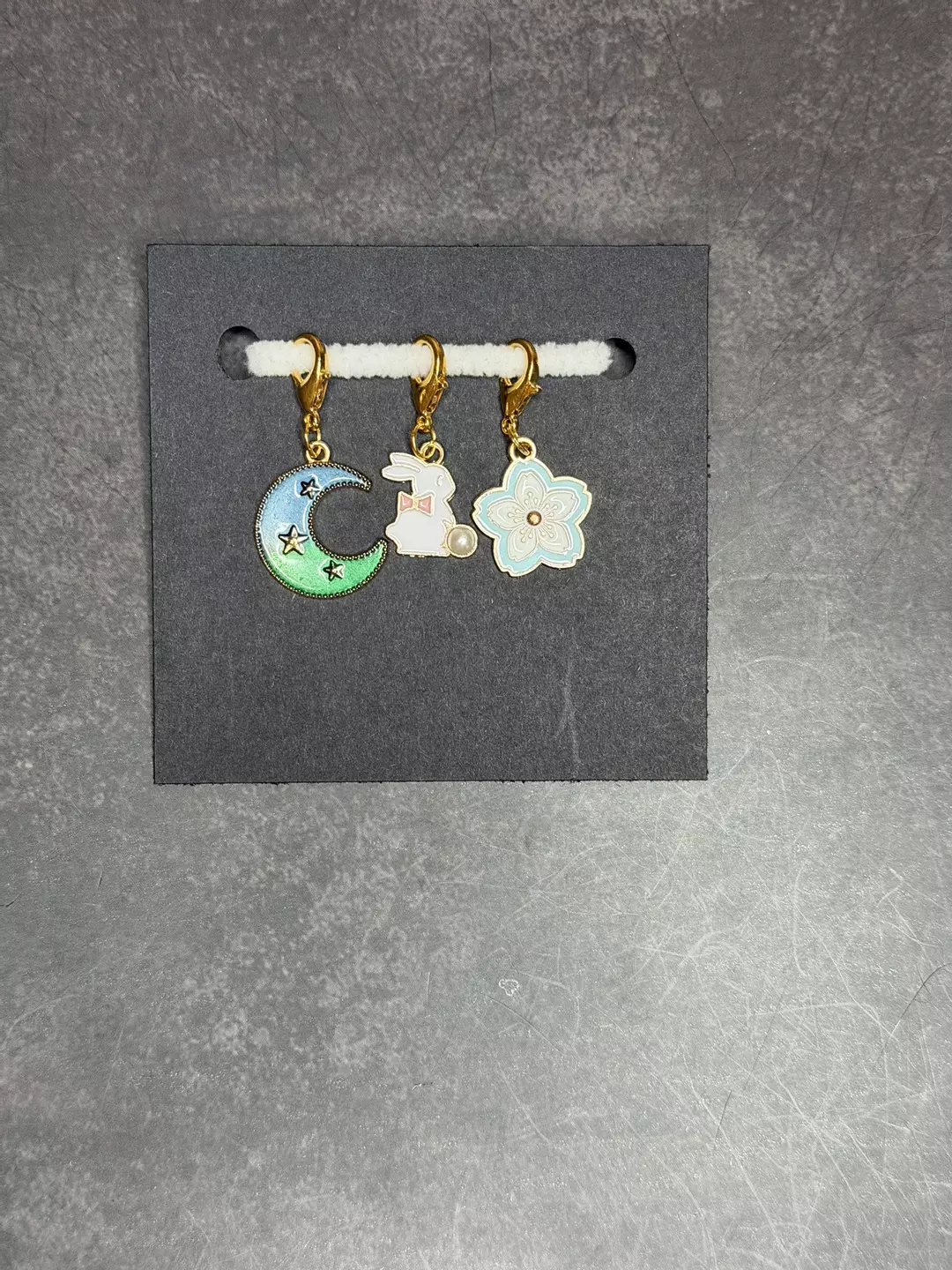 Bunny/Moon stitch marker set of 3-#1 thumbnail