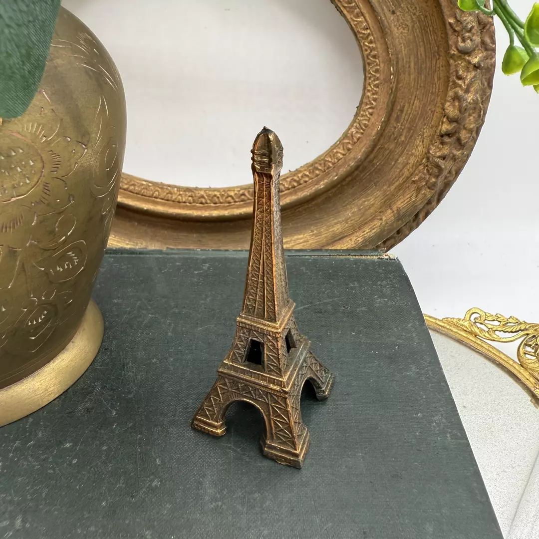 Vintage Eifel Tower Miniature Metal France Desktop Décor Collectible thumbnail