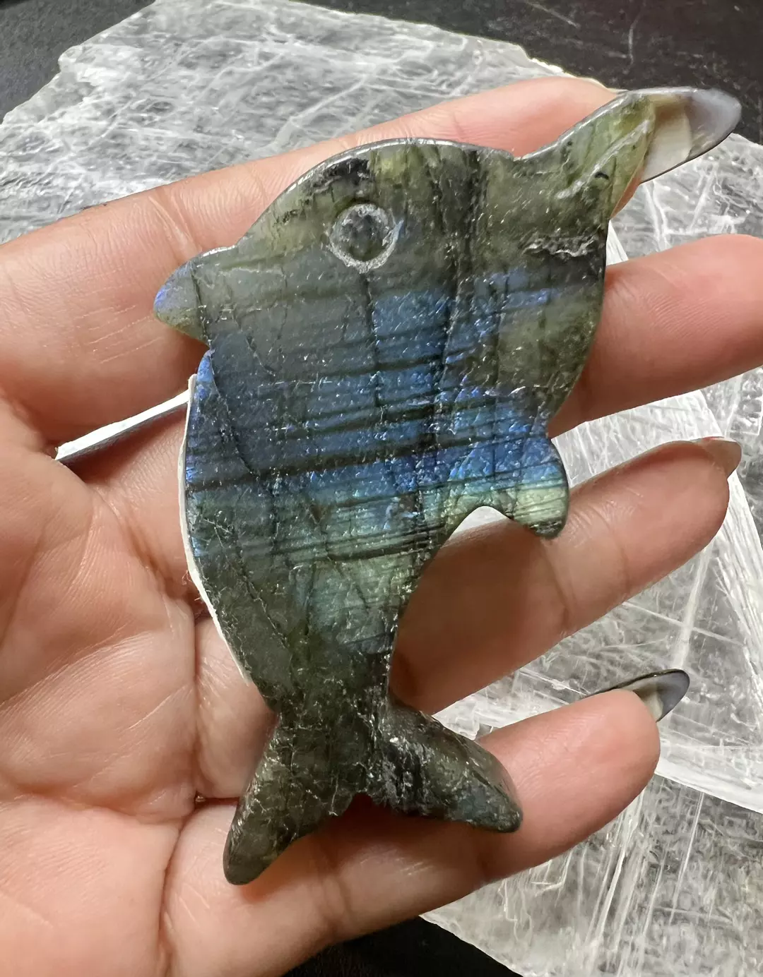 Labradorite dolphin thumbnail