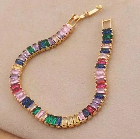 Colored zirconia tennis bracelet  thumbnail