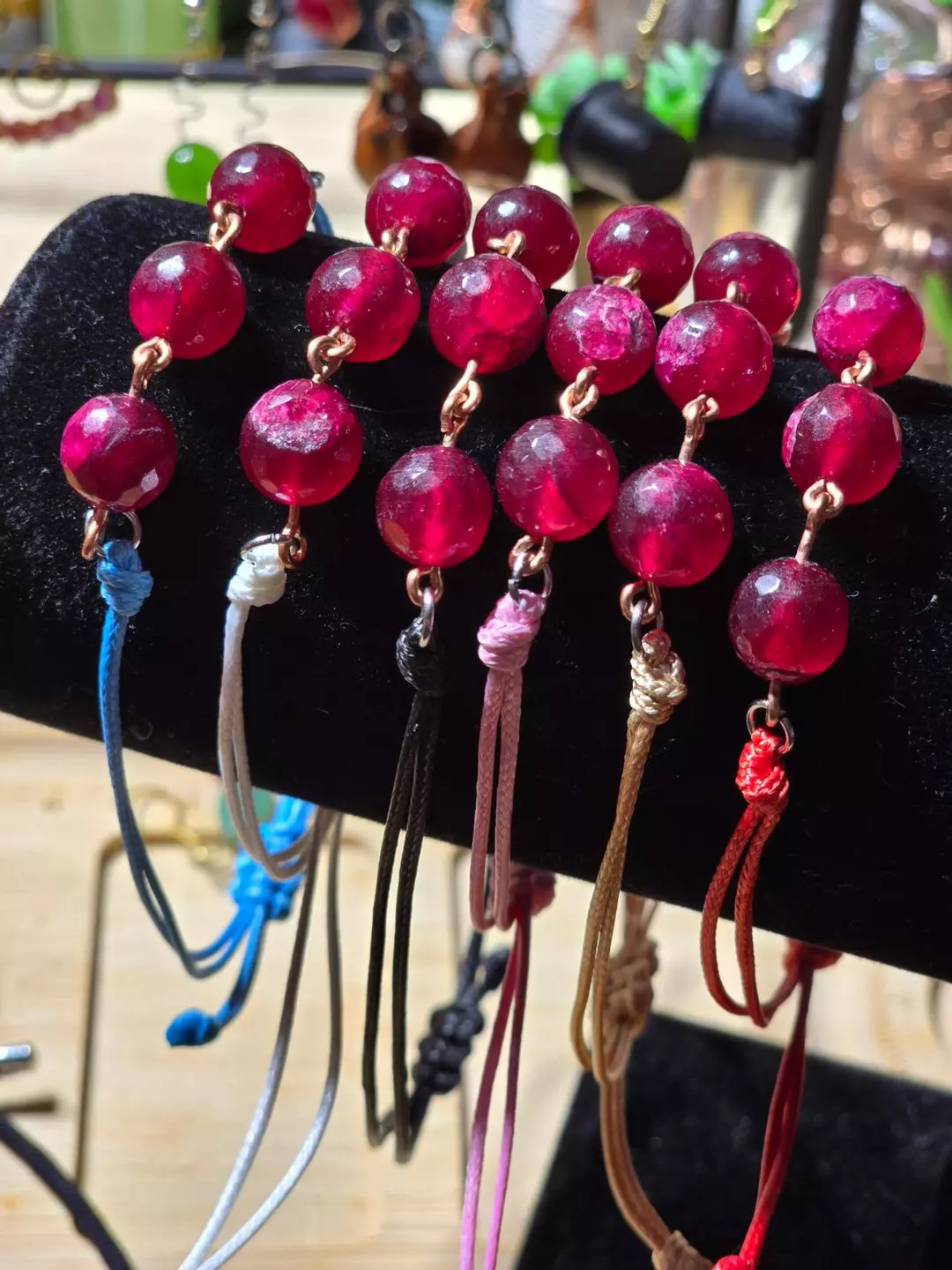 Bracelets Ruby faceted rustic diferent color just ask handmade thumbnail