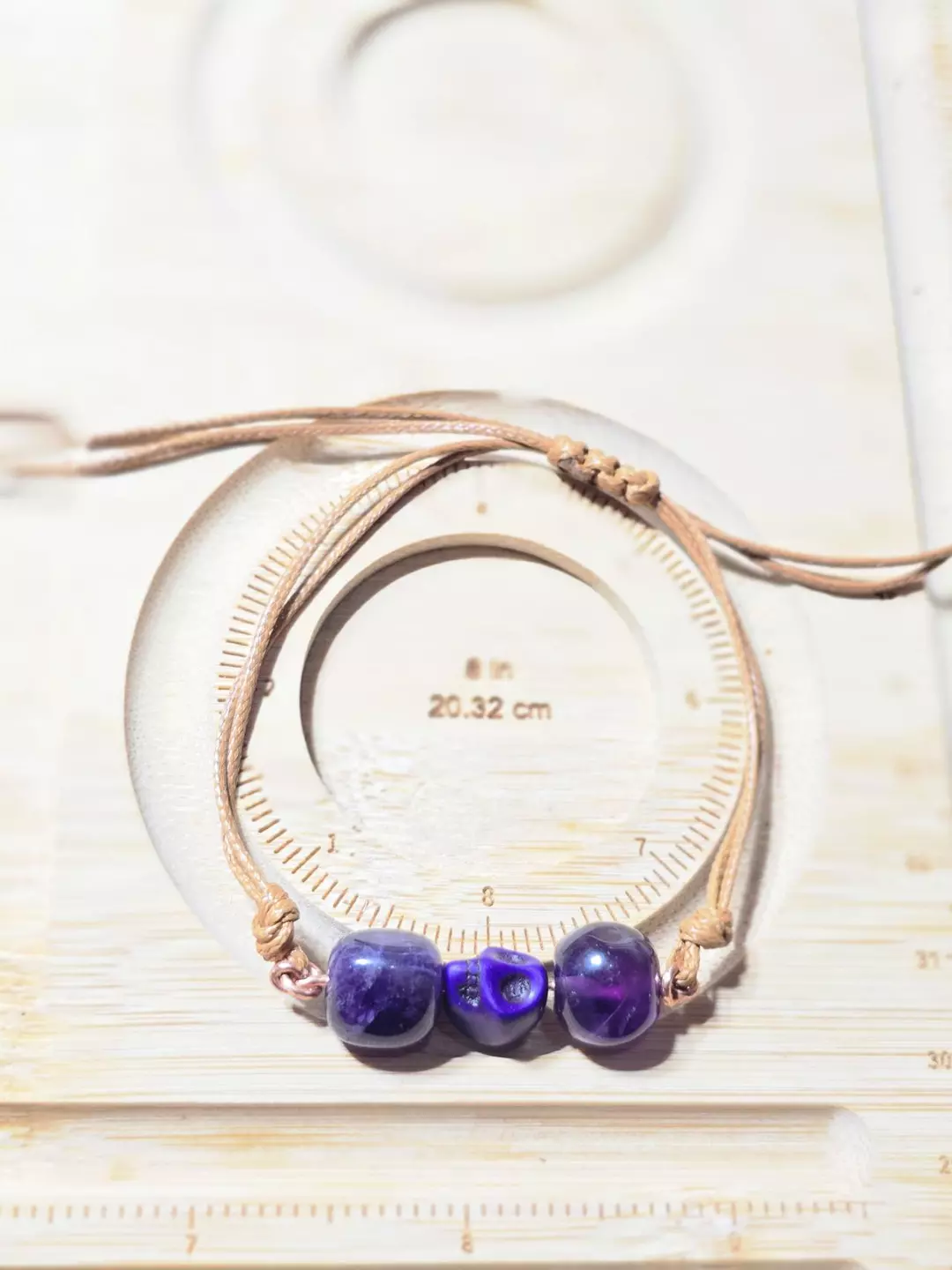 Bracelet Amethyst and magnesite skull thumbnail