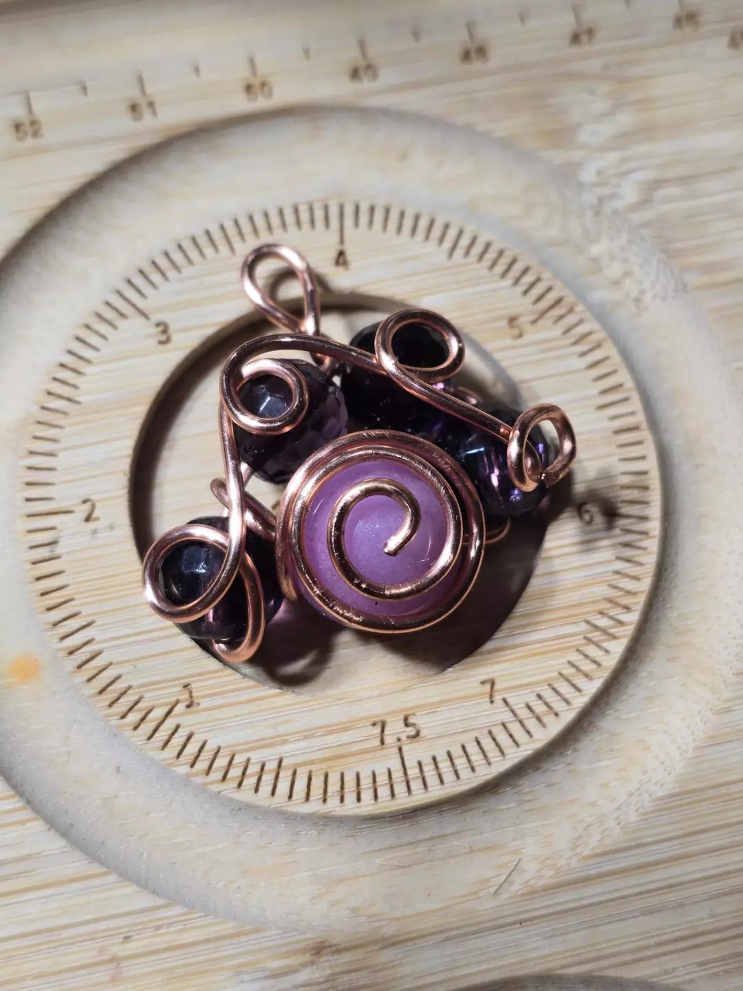 Wire wrapped Paw necklace pink and gold agate thumbnail