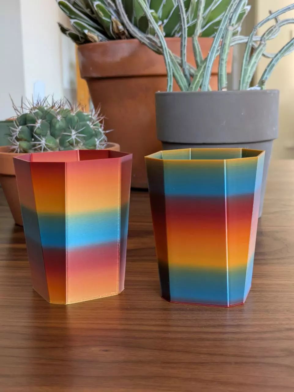 Set of 2 - 2.5 x 3.6 in pots: Rainbow Sunset thumbnail