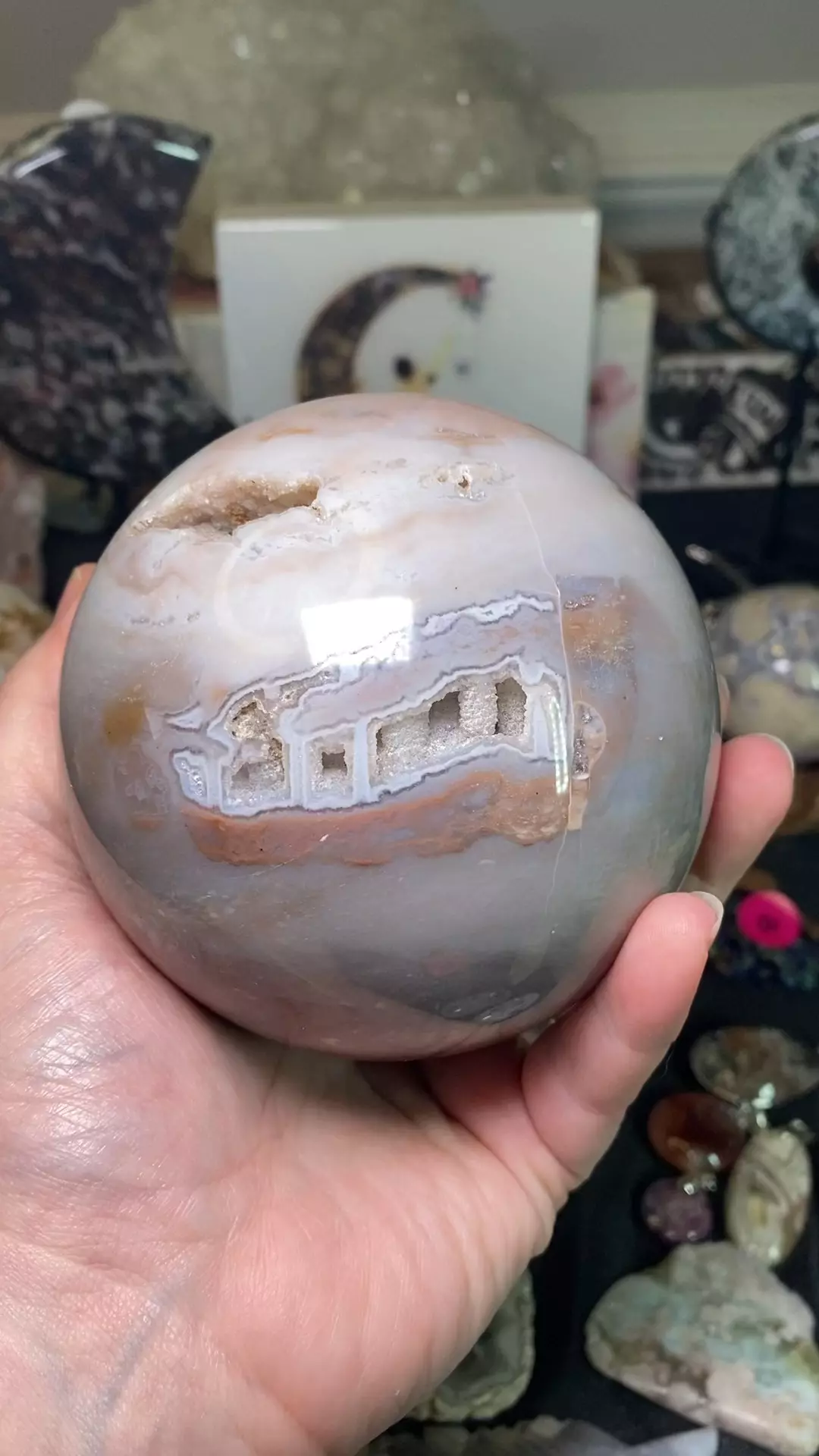 XL pastel ocean jasper sphere thumbnail