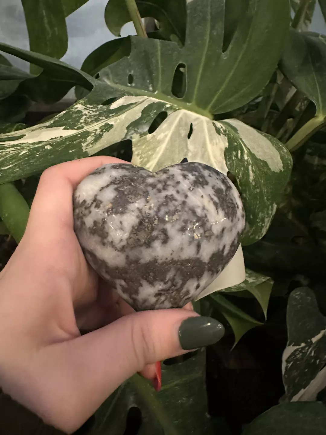 PSS-0539 Pyrite and Jasper Heart thumbnail