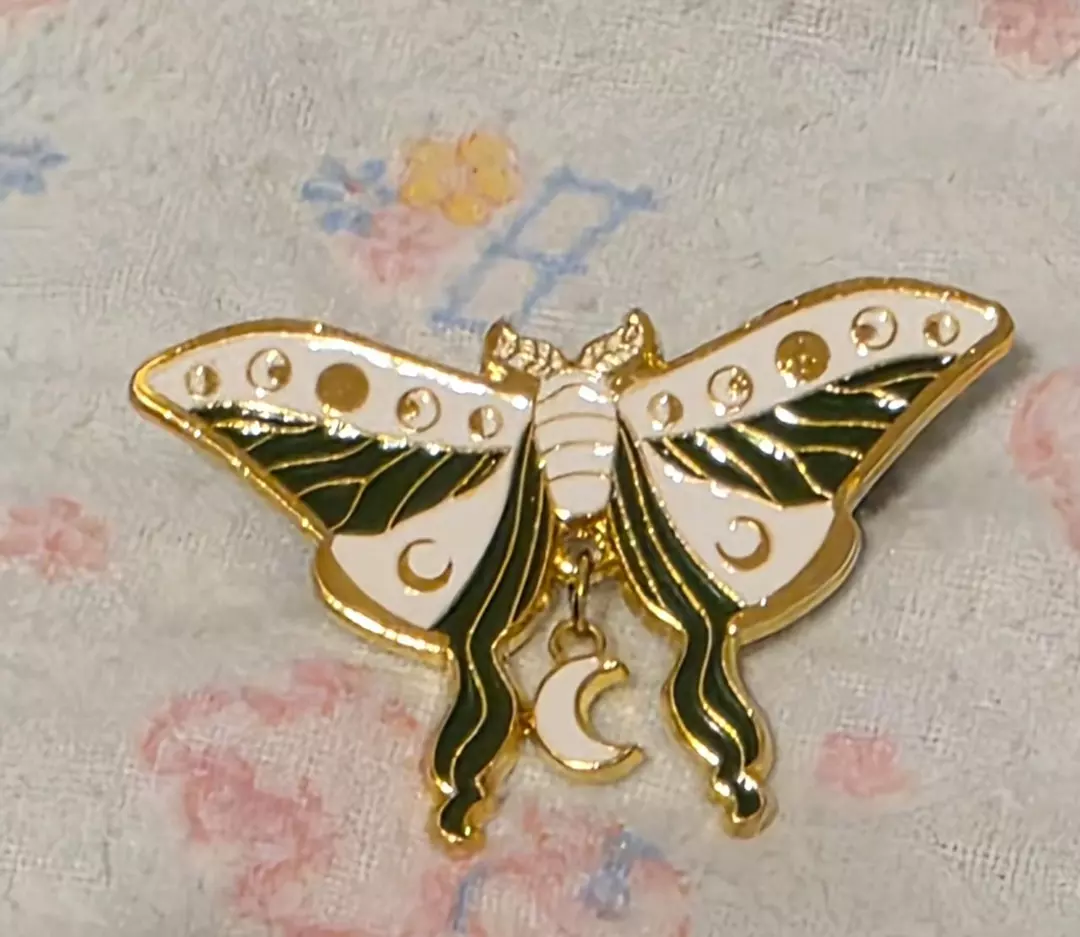 Lunar Moth Enamel Pin thumbnail