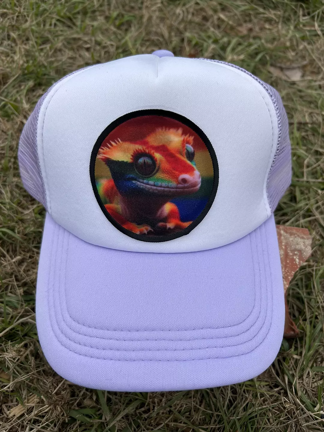 Rainbow gecko trucker hat  thumbnail