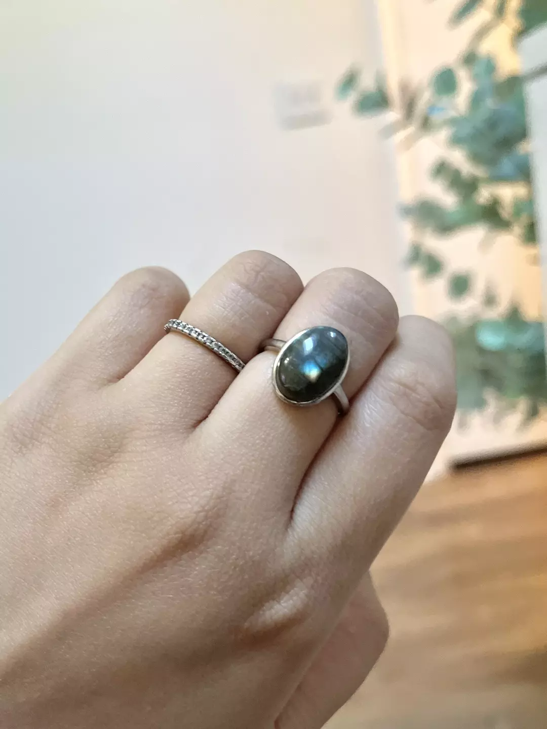 Labradorite w/ Rainbow Flash Plated Adjustable Ring was $14 thumbnail