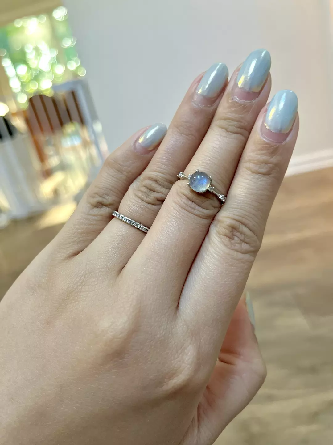 Labradorite w/ light blue flash Plated Adjustable Ring was $14 thumbnail