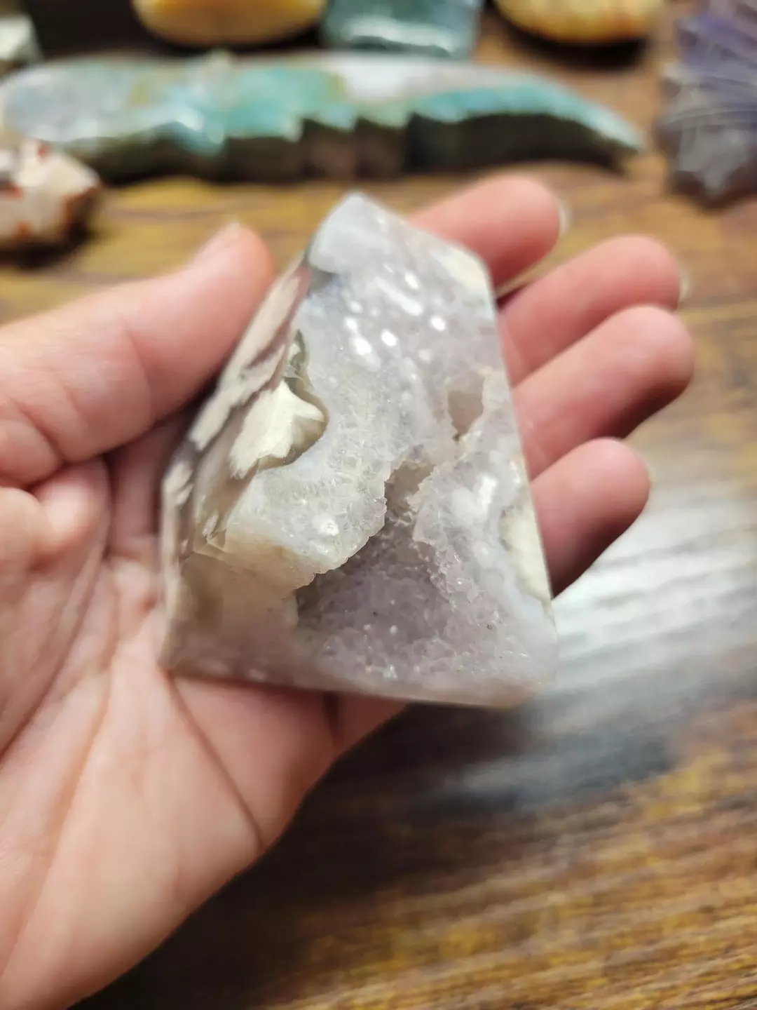 Purple flower Agate freeform thumbnail