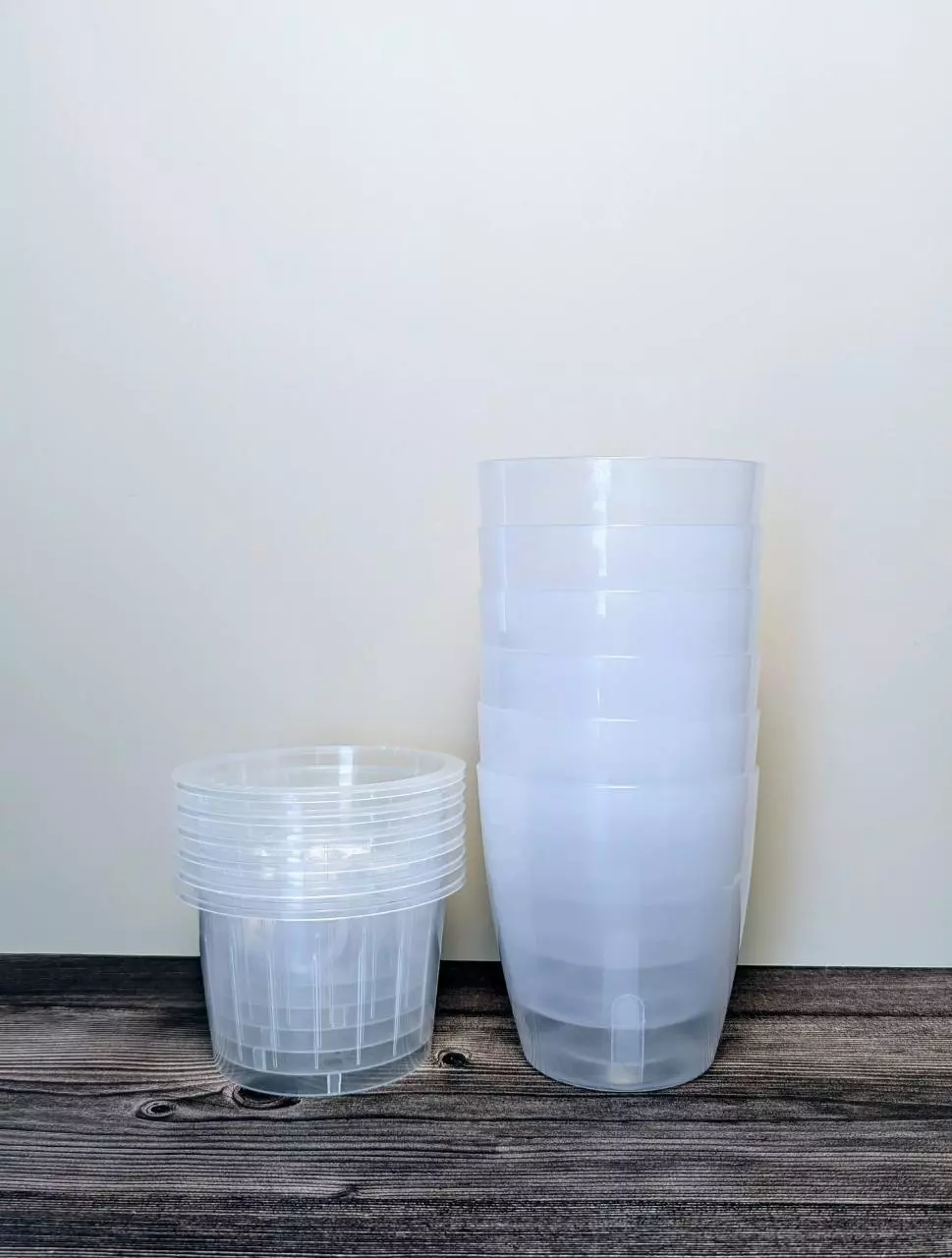 Set of 6 self watering pots - clear 4" diameter thumbnail