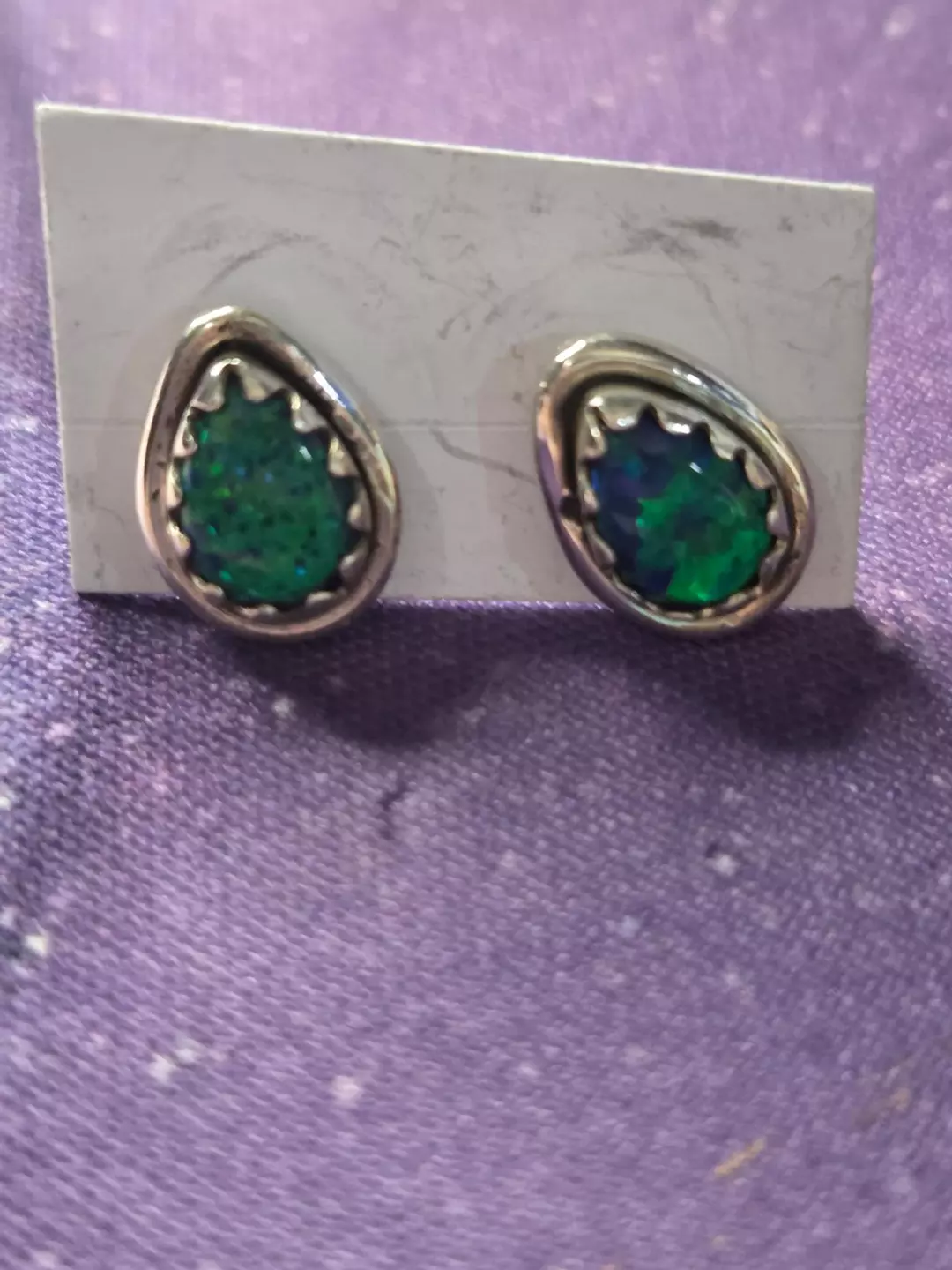 STERLING OPAL EARRINGS SMALL thumbnail