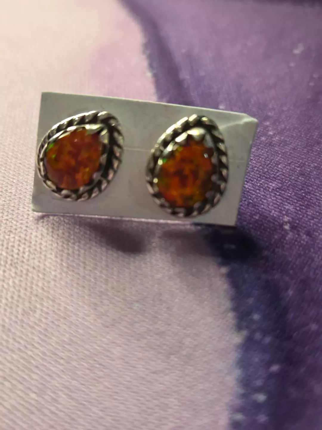 STERLING OPAL EARRINGS SMALL thumbnail