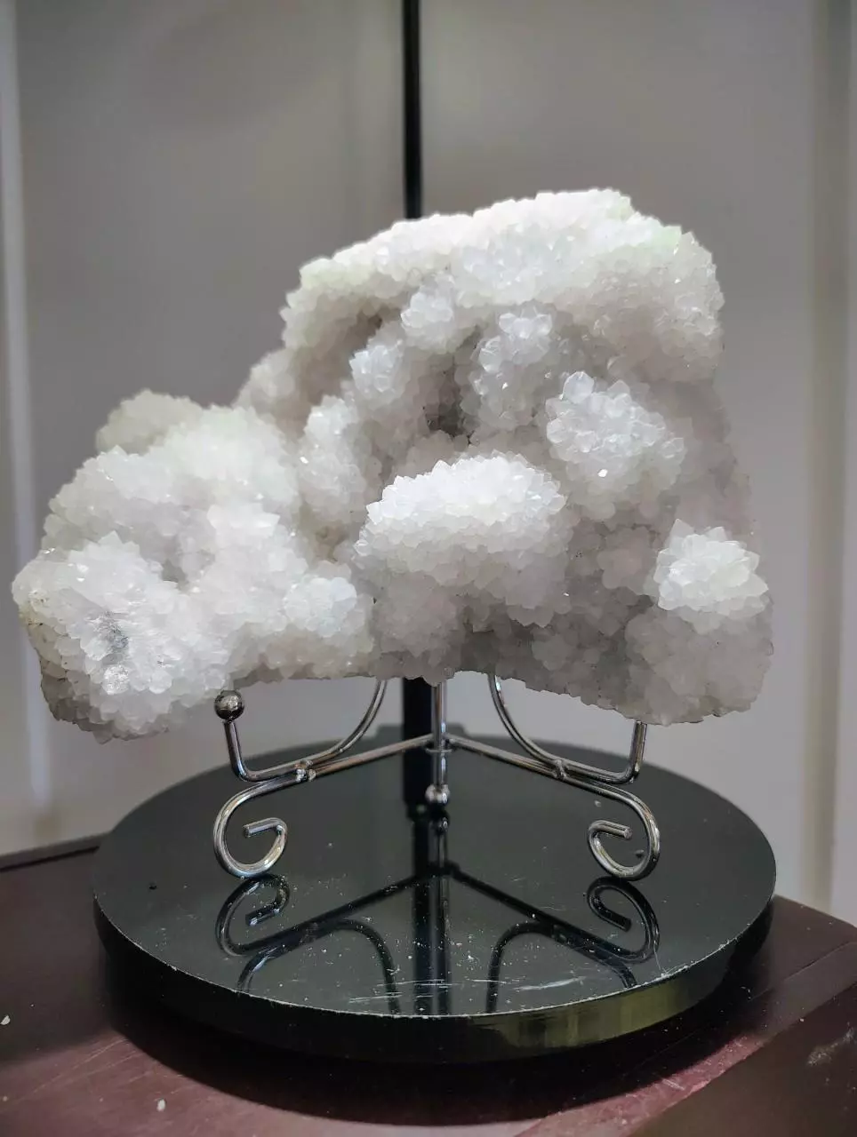 Moroccan Quartz geode, druzy specimen with stand thumbnail