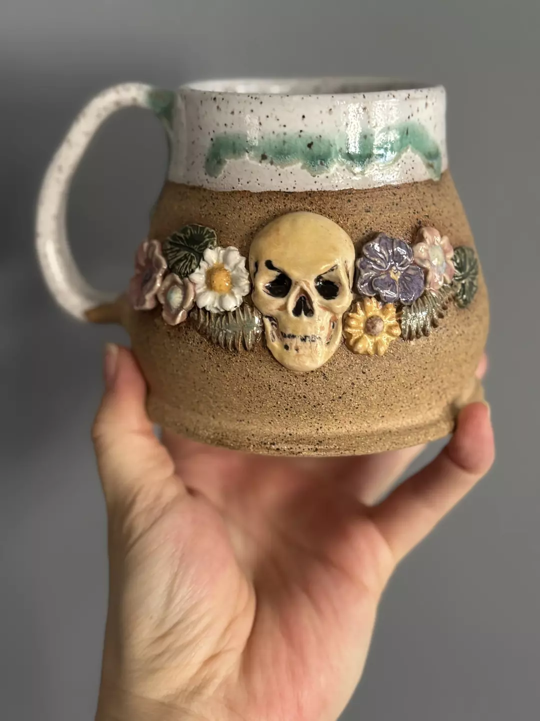 Floral skull mug thumbnail